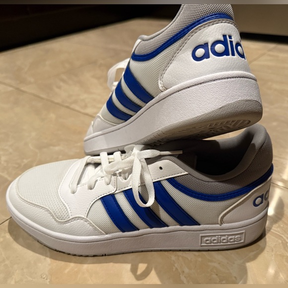 Adidas White and Royal Blue Trainers S-105